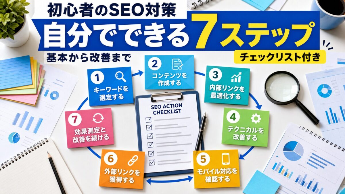 初心者が自分で進めるSEO対策7ステップのチェックリスト