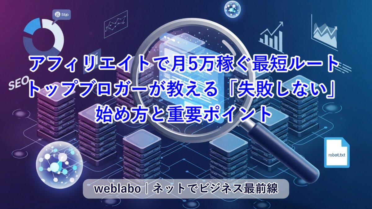 アフィリエイトで月5万稼ぐまでの最短ルート｜トップブロガーが教える「失敗しない」始め方と重要ポイント