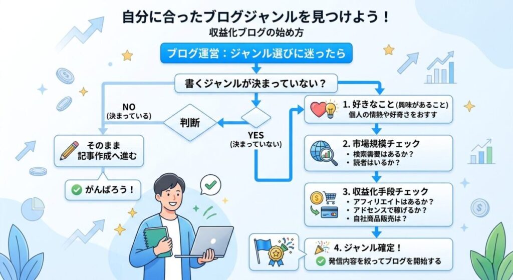 ブログのジャンル選びを助ける判断フローチャート