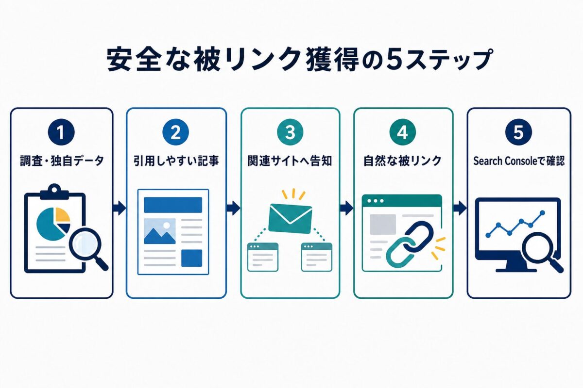 安全な被リンク獲得の5ステップ