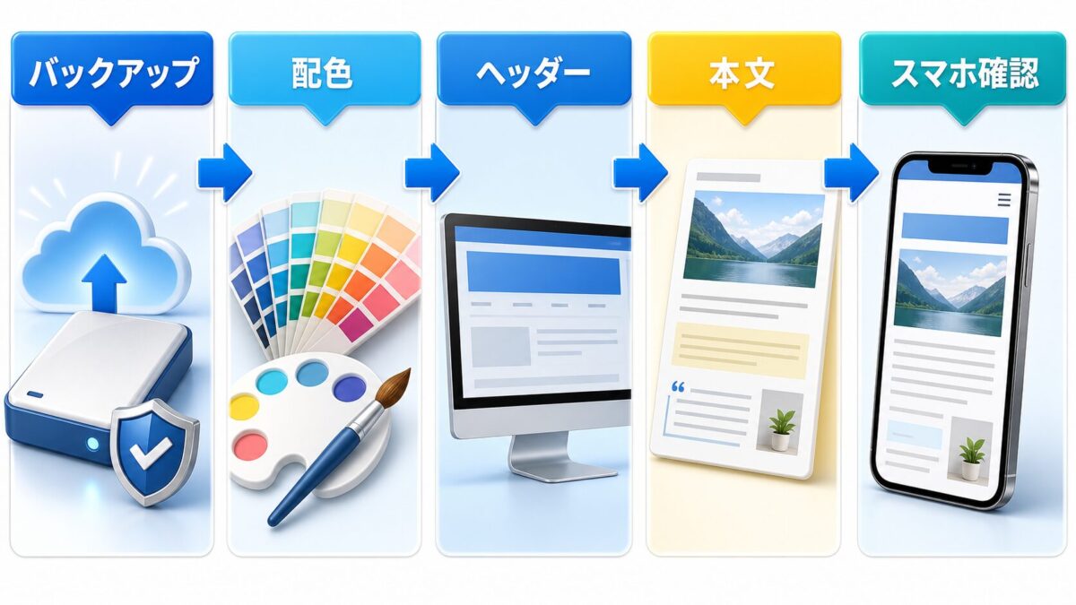 Cocoonカスタマイズをバックアップからスマホ確認まで進める5ステップ