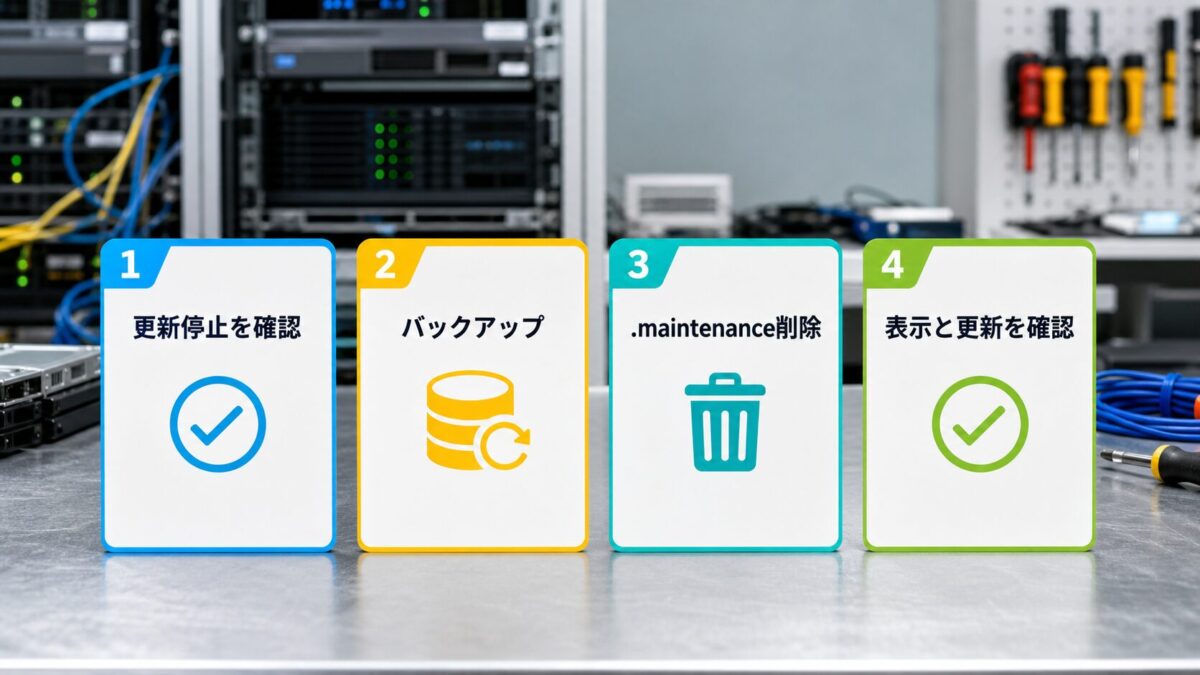 更新停止確認から表示確認までの解除手順