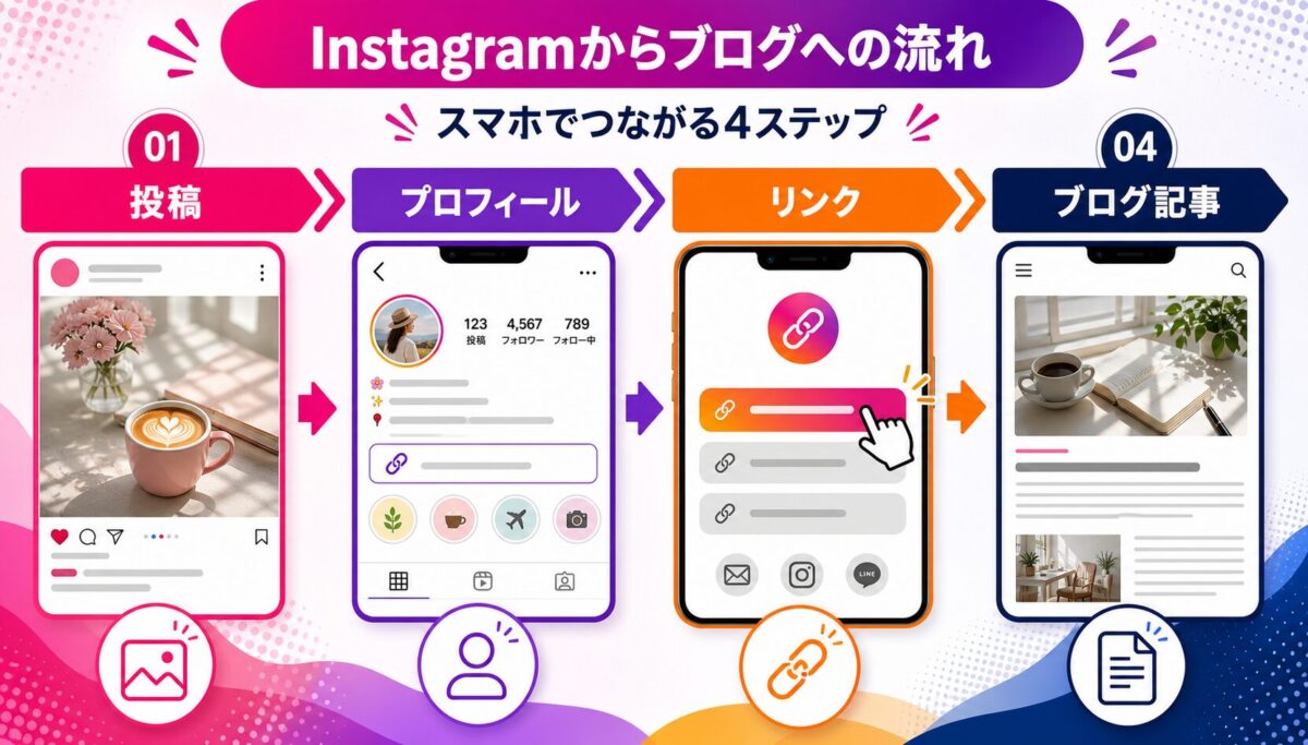 Instagramプロフィールの作り方|ブログへ自然に誘導する設計と見直し方の図解
