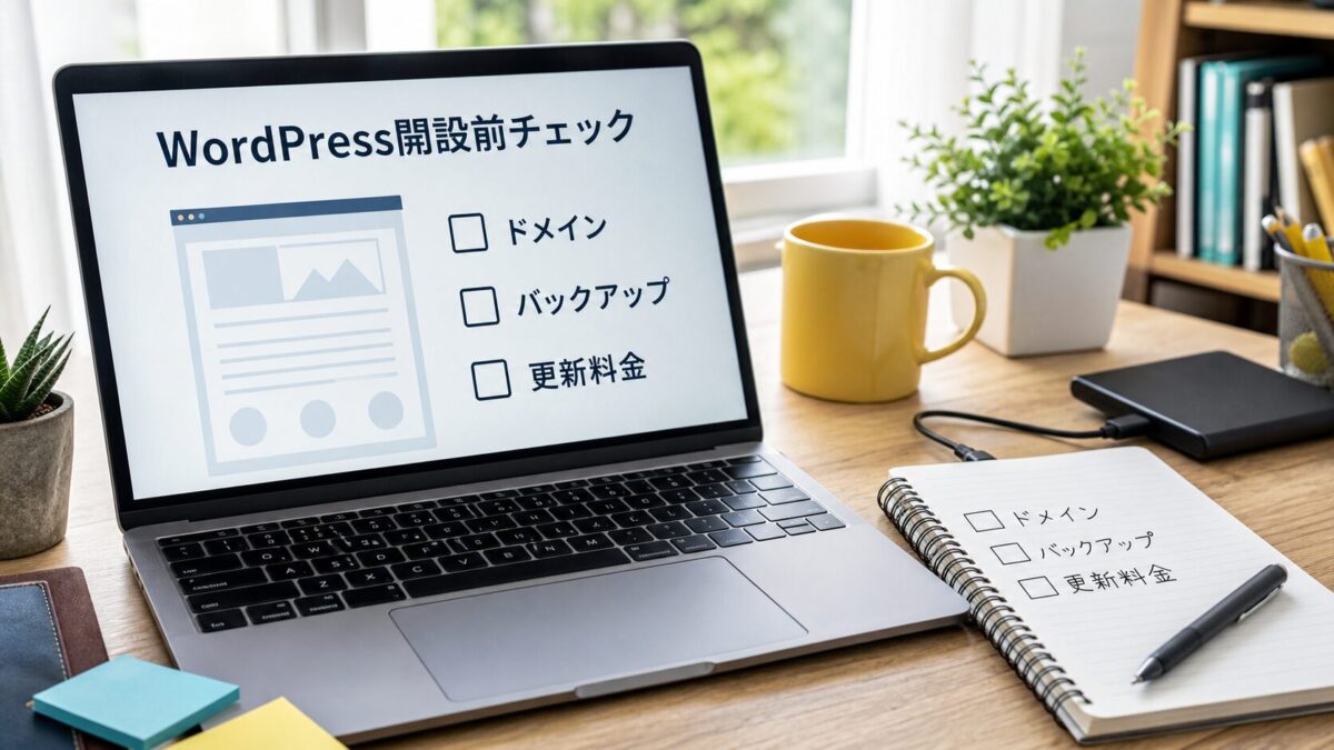 WordPress開設前にドメイン、バックアップ、更新料金を確認する作業環境